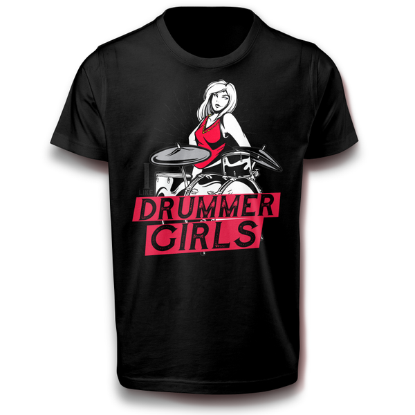 Schlagzeuger Mädchen Frau Musik T-Shirt 122 - 3XL Baumwolle Schlagzeug Drummer Spaß Lustig