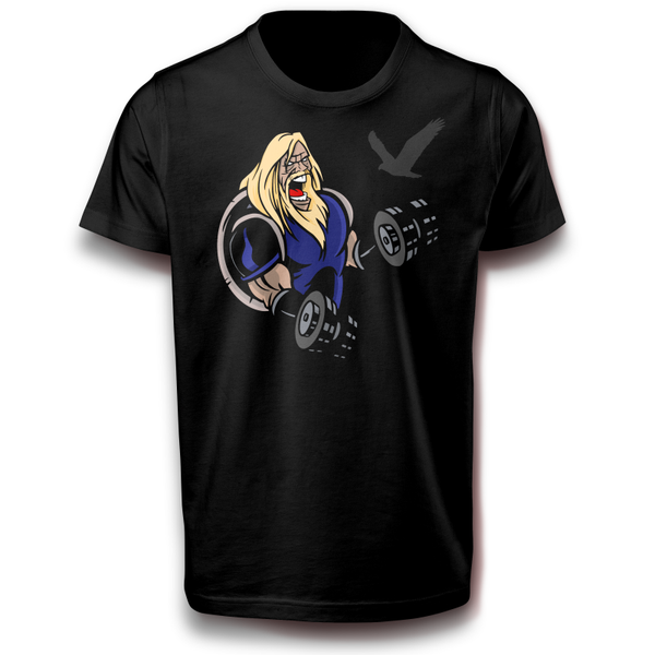 Wütender Wikinger Mann Fitness Fitnesstudio T-Shirt 122 - 3XL Baumwolle Valhalla Nordisch Kämpfer Odin Spaß Lustig