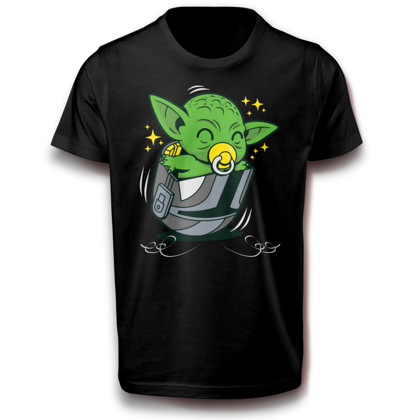 Baby Yoda Popkultur Weltall Parodie T-Shirt 122 - 3XL Baumwolle Spaß Lustig Retro energie
