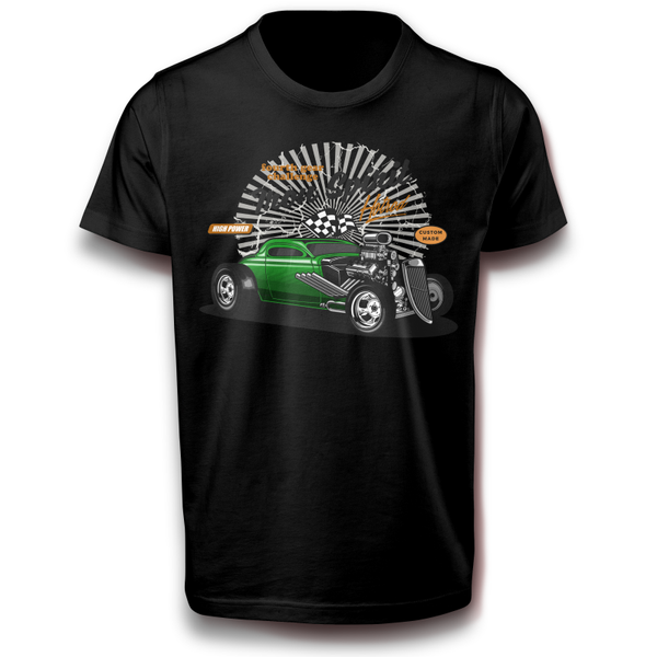 Hohe Energie Power hotrod V8 Auto Hot Rod Oldtimer Fahrer T-Shirt 122 - 3XL Baumwolle Spaß