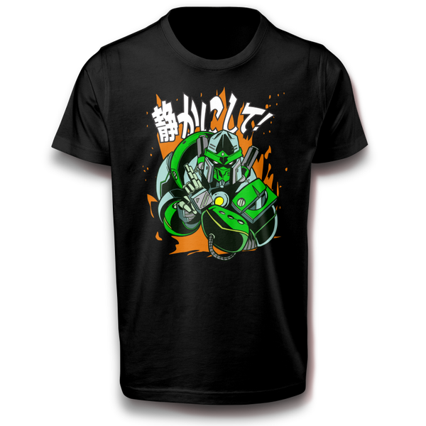 Ninja Roboter im japanischen Stil Bushido T-Shirt 122 - 3XL Baumwolle Japan Kämpfer, Kampf, Katana, Lustig, Spaß, Samurai