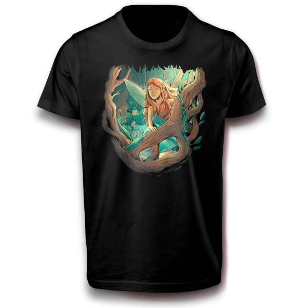 Fee Feenwald Elfenwald T-Shirt 122 - 3XL Baumwolle Märchen Magie Wald Spaß Lustig