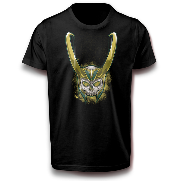 Loki Helm mit Hörnern Mythologie Maske T-Shirt 134 - 3XL Baumwolle Thor Odin Walhalla Wikinger Nordisch