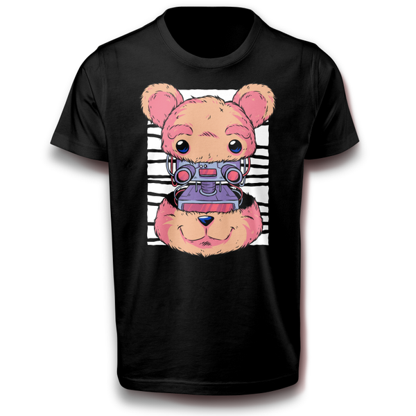 Roboter Teddybär Bär Humanoider Cyberpunk T-Shirt 122-3XL Baumwolle Spaß Lustig Spielzeug Tier Techno