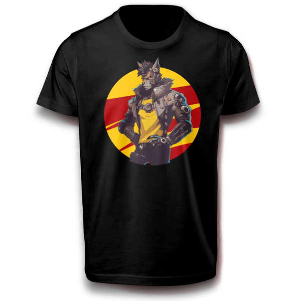 Wolf Cyborg Roboter Charakter Popkultur T-Shirt 122 - 3XL Baumwolle Humanoider Mecha Science Fiction Cyberpunk