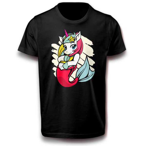 Meerjungfrau Süß Einhorn T-Shirt Design 122 - 3XL Baumwolle Normalgröße Lustig Fantasie Magie Abenteuer Mischwesen Fabelwesen