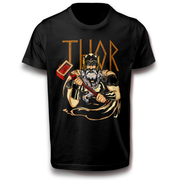 Thor Wikinger Mjolnir Hammer Thorshammer Walhalla T-Shirt 122 - 3XL Baumwolle Krieger, Odin, Kämpfer, Viking,