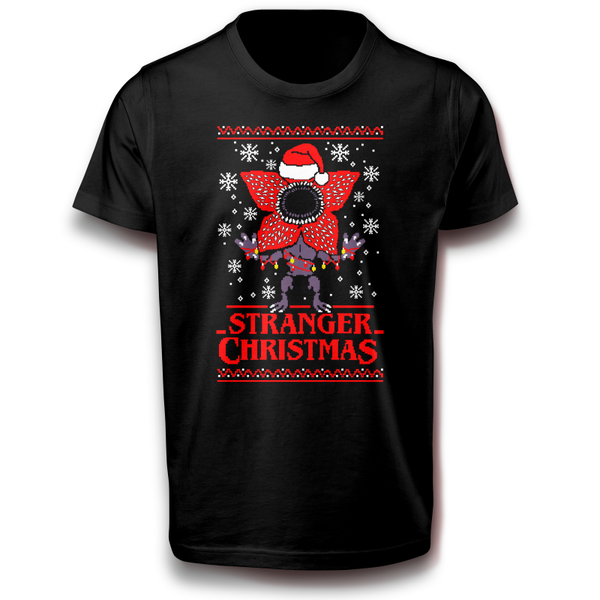 Fremdes Weihnachten Schnee Nikolaus T-Shirt schwarz 134 - 3XL Baumwolle Fun Schneekugel