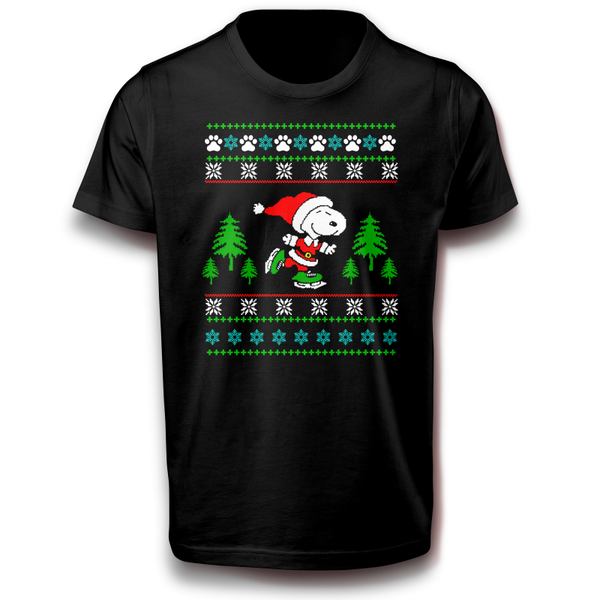 Weihnachten Weihnachts Hund Pfote T-Shirt schwarz 110 - 3XL Baumwolle Fun Schneekugel