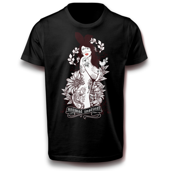 Statuen Frau Animal Instinct T-Shirt 152 - 3XL Baumwolle Schädel Skull Fun Spaß Lustig