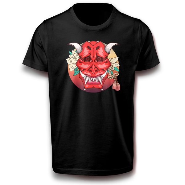 Böser Geist Dämon Hania Gesicht Japan T-Shirt 122 - 3XL Baumwolle Schädel Halloween