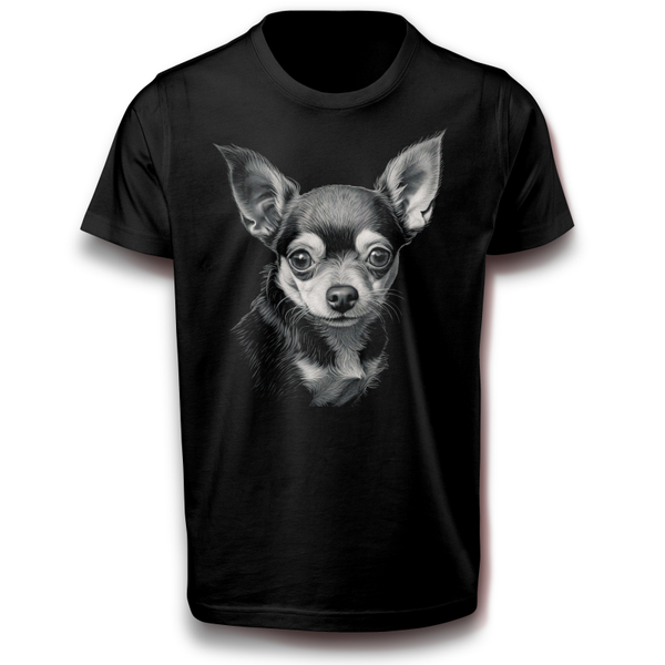 Chihuahua Hund Hunderasse Haustier T-Shirt schwarz 110 - 3XL Baumwolle Süß Treu