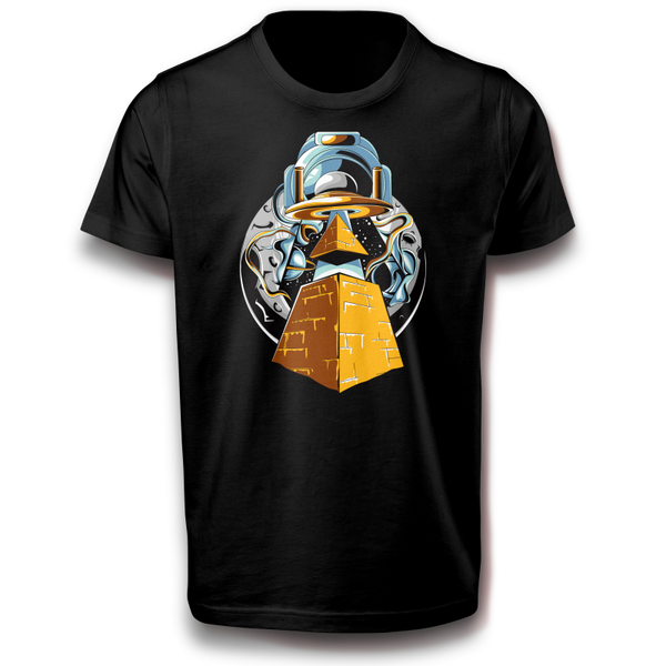 Ufo Alien Pyramide Weltall lustiges T-Shirt 122 - 3XL 100% Baumwolle Ägypten, gizeh, giza, Mond