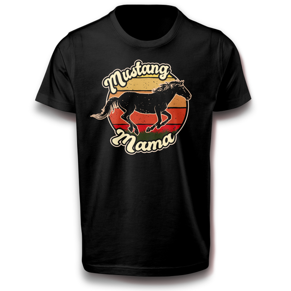 Mustang Pferd Retro T-Shirt Sonnenuntergang 122-3XL 100% Baumwolle Normalgröße