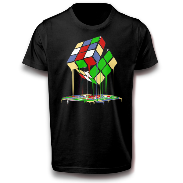 Design mit magischem Zauberwürfel zum Schmelzen T-Shirt 122 - 3XL Baumwolle Rubik's Cube Spaß Lustig Geschenkidee