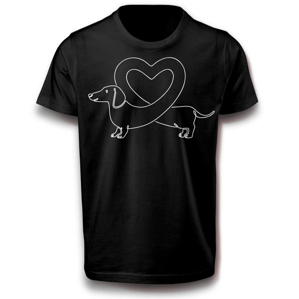 Dackel Hundeherz Fun T-Shirt 122-3XL Baumwolle Hund Spaß Lustig Geschenkidee Humor