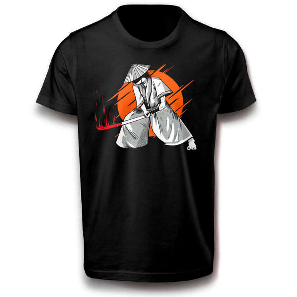 Samurai Katana Ninja mit Maske Bushido T-Shirt 134 - 3XL Baumwolle Japan Spaß Geschenkidee