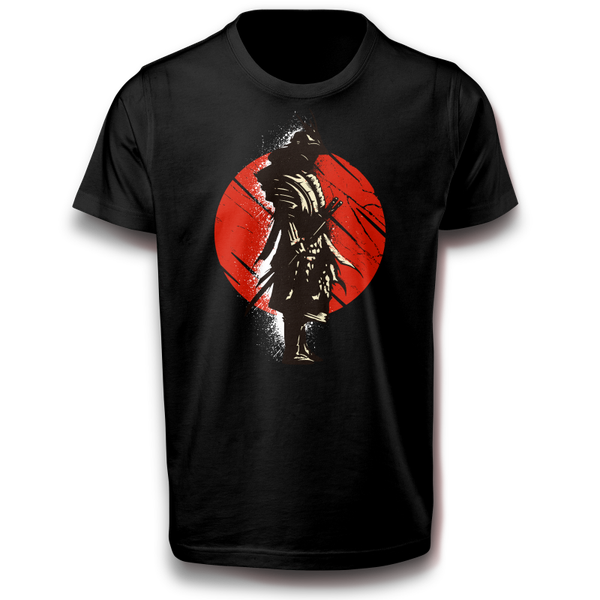 Japan Samurai Splash T-Shirt 122 - 3XL 100% Baumwolle Krieger mit Katana Geschenkidee