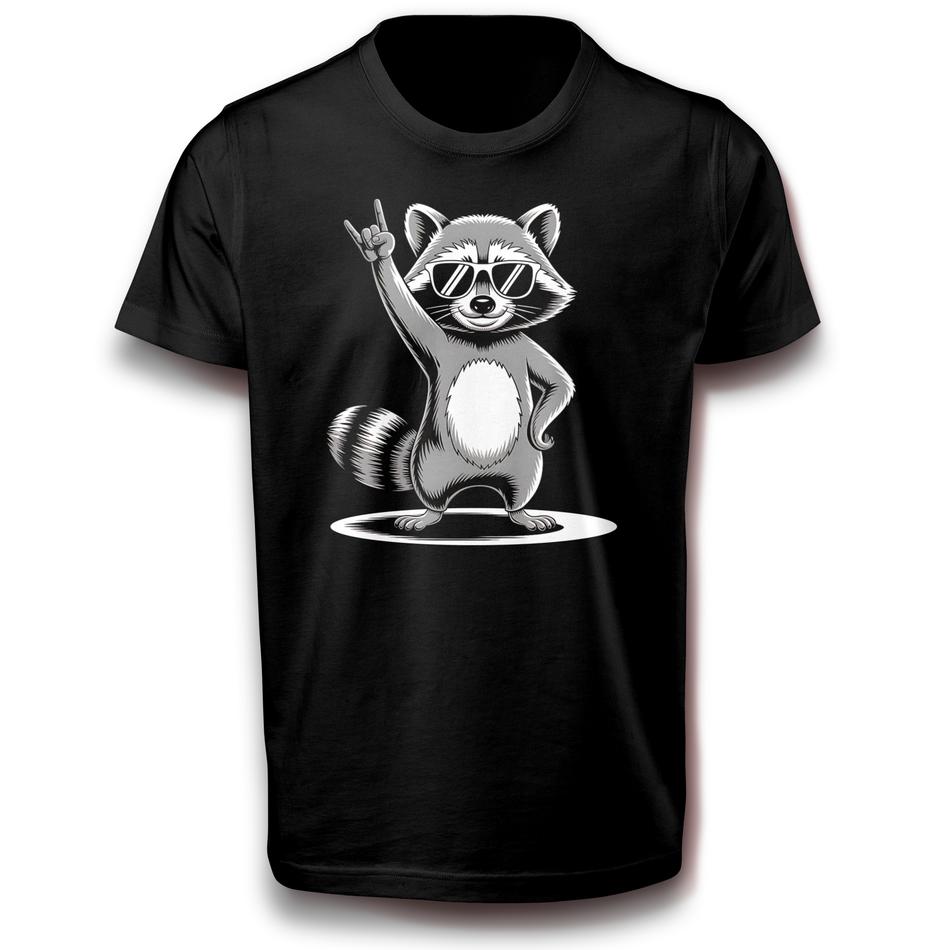 Cooles Waschbär T-Shirt Lustiges Motiv mit Sonnenbrille