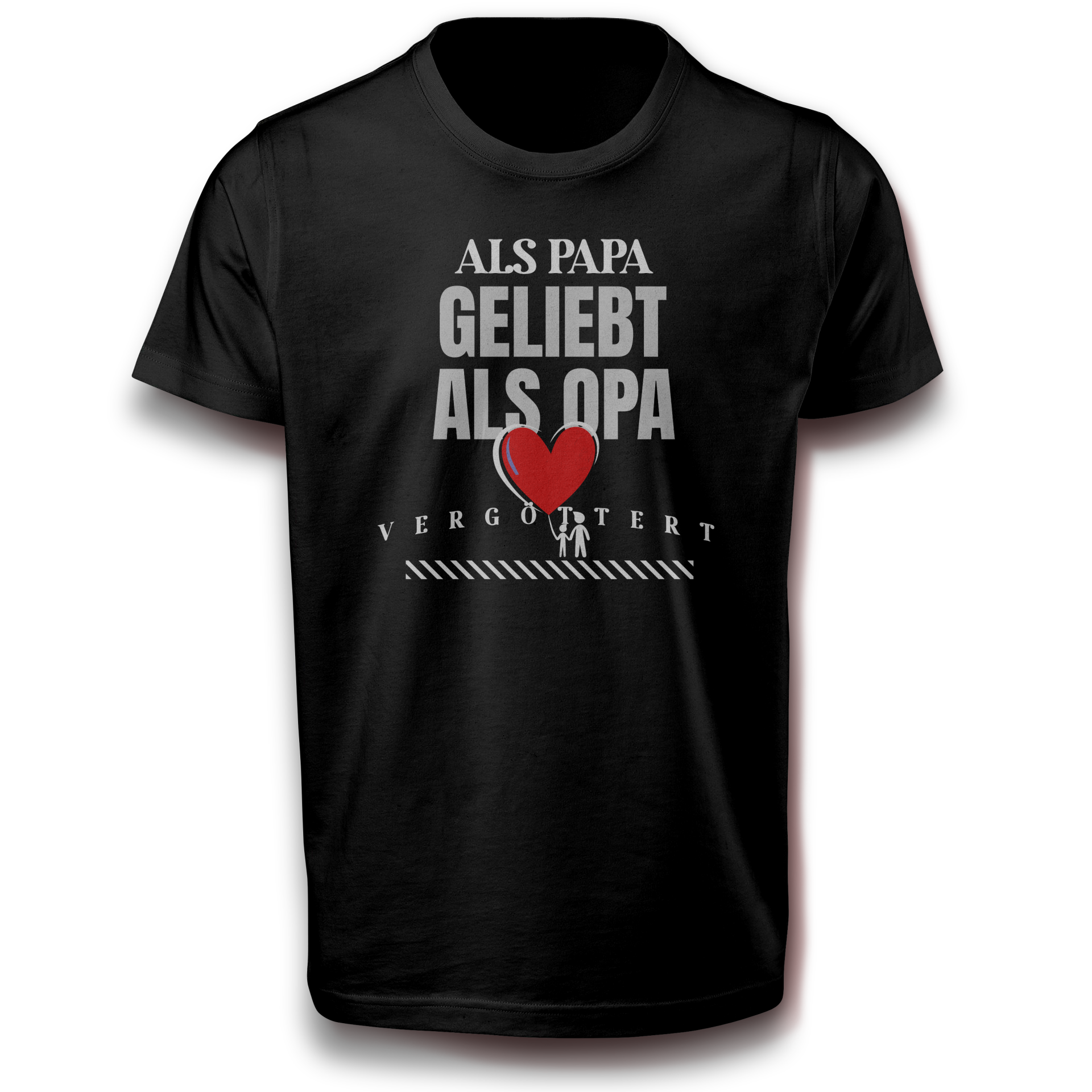 Als Papa geliebt als Opa vergöttert T-Shirt Geschenk für Vater & Großvater