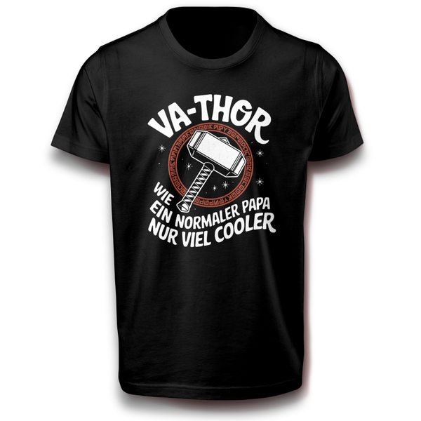 Va-THOR Papa T-Shirt - Geschenk Vatertag - Thors Hammer Humor