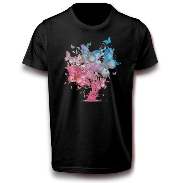 Schmetterling Schmetterlinge Raupen Natur Blumen Bunt Baum Fun T-Shirt 122 - 3XL Baumwolle