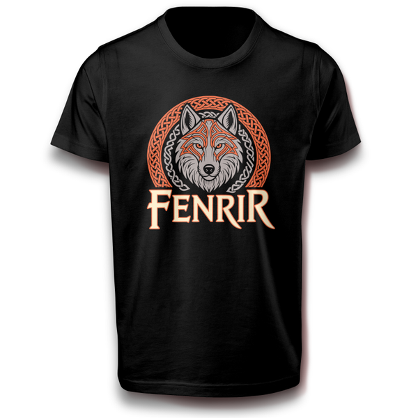 Fenrir T-Shirt Wikinger Wolfskopf Nordischer Mythos Vater der Wölfe