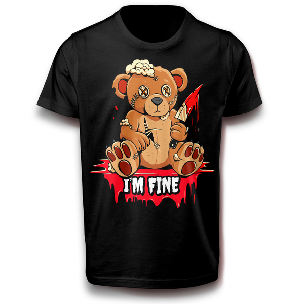 Ausgestopftes Spielzeug Gruseliges Teddybär Unheimlich Horror Halloween T-Shirt 134 - 3XL Baumwolle Gruseliges Messer