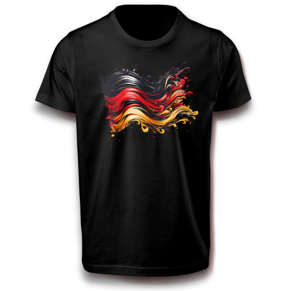 Flüssige deutsche Flagge Künstlerisches T-Shirt in verschiedenen Farben