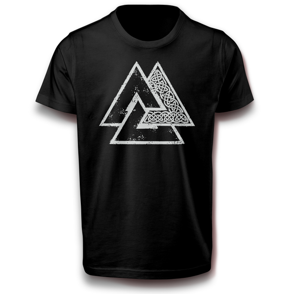 Nordisches Valknut T-Shirt Mythologie Look mit keltischem Knotenmuster