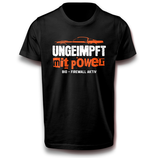 Shirt „Ungeimpft mit Power“ Spruch T-Shirt Fun-Bratwurst Impfen Design Unisex