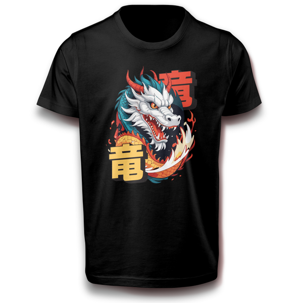 China Kultur Tradition Drache Fabelwesen Mythologie Japan Reptil Echse Dragon Fest T-Shirt 122 - 3XL Baumwolle Monster Mischwesen