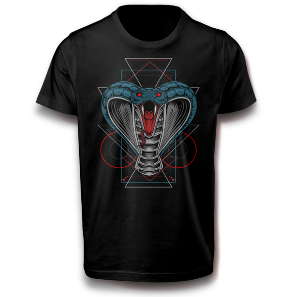 Schlange Geometrisches Symbol T-Shirt 122 - 3XL Baumwolle Reptil Tiere Subkultur Abstrakt Fun