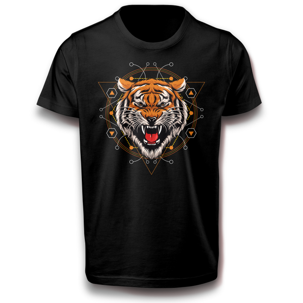 Löwe Afrika Geometrisches Symbol T-Shirt 122 - 3XL Baumwolle Tiere Subkultur Katze Abstrakt Fun