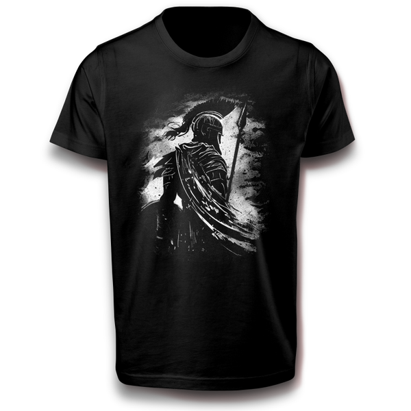 Heros der Griechen Achilleus Krieger Kämpfer Achilles Sohn des Peleus Mythologie T-Shirt schwarz 110 - 3XL Baumwolle