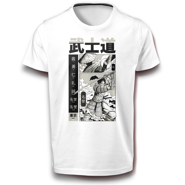 Japanisches Samurai Krieger Ninja Kämpfer Bushido dienen T-Shirt weiß 122 - 3XL Baumwolle Japan