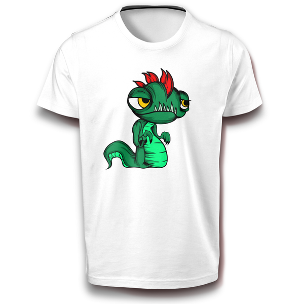 Schlange Drache Reptil Echse Tier Fun Fabelwesen Mischwesen Humor T-Shirt weiß 122 - 3XL Baumwolle