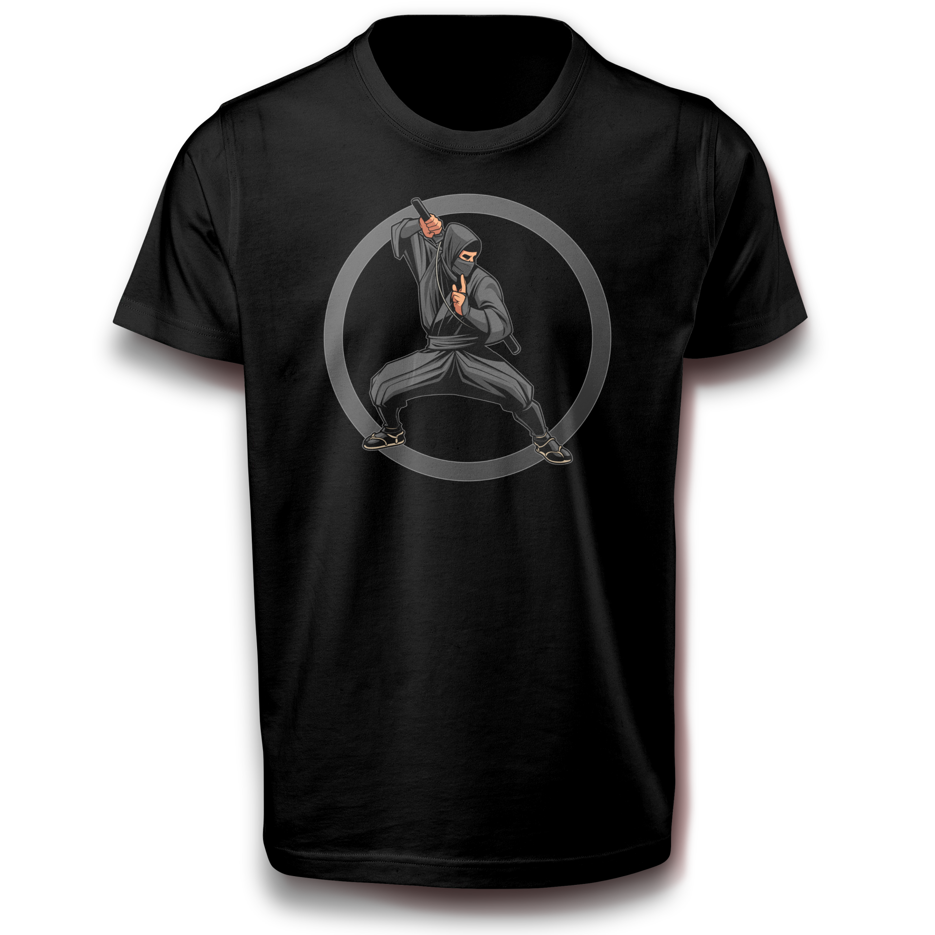 Ninja T-Shirt - Action Design mit stilisiertem - "Kämpfer in der Arena" Shirt