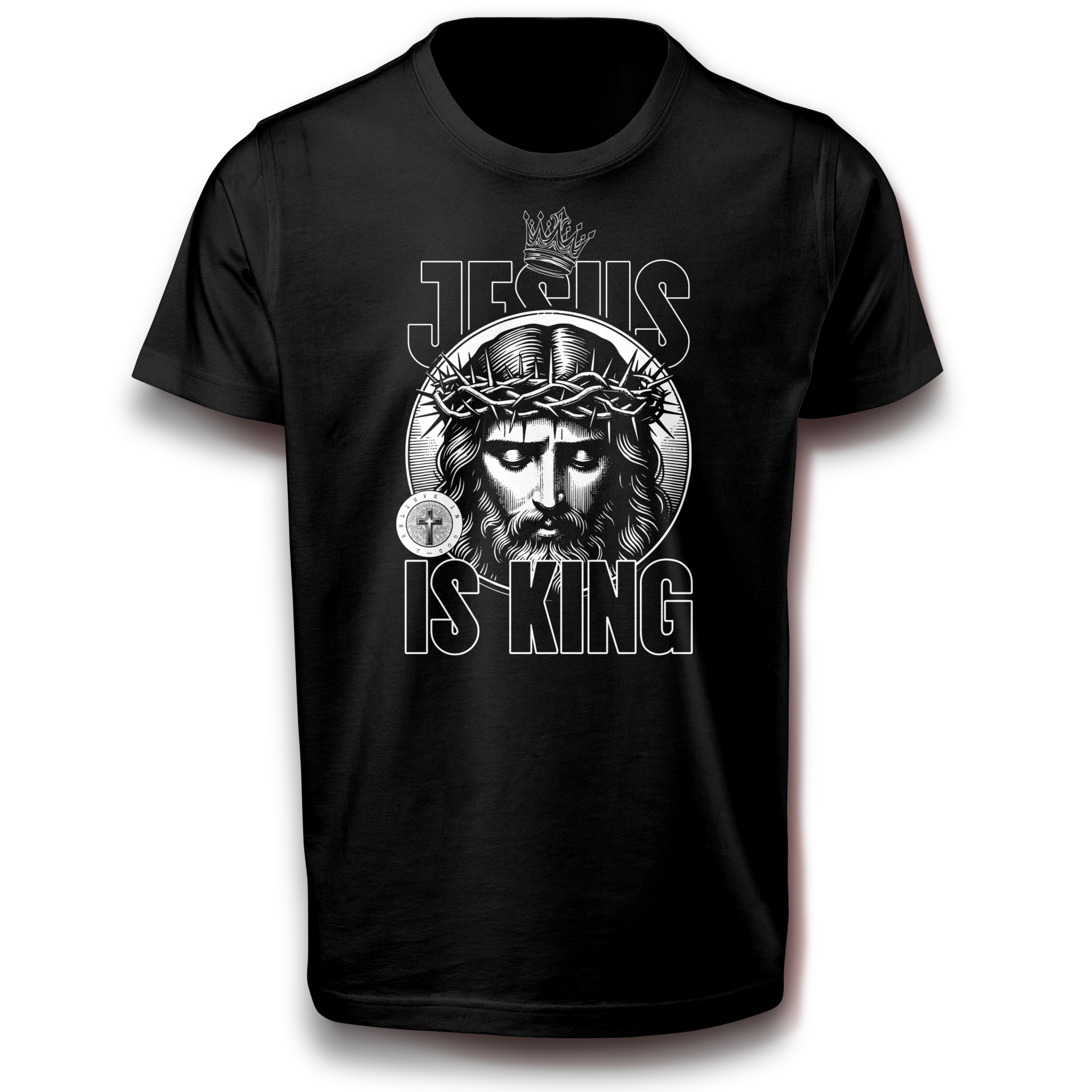Glaube & Religion JESUS IS KING T-Shirt mit Krone