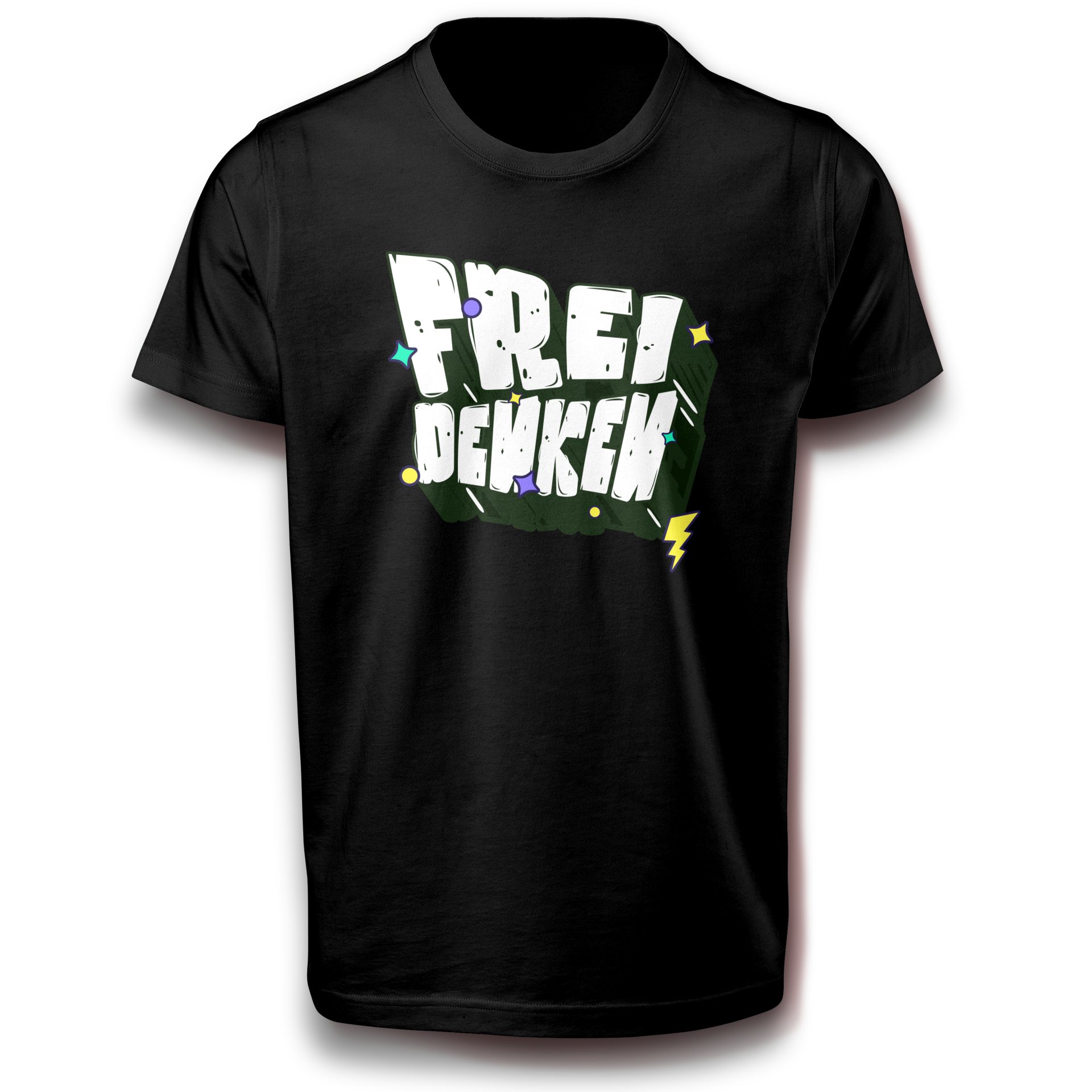 FREI DENKEN T-Shirt Kreativ Motiviert und Auffällig für Denker und Querdenker