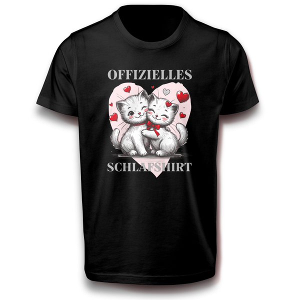 Humorvolles Katzen T-Shirt „Offizielles Schlafshirt“ Lustiger Spruch