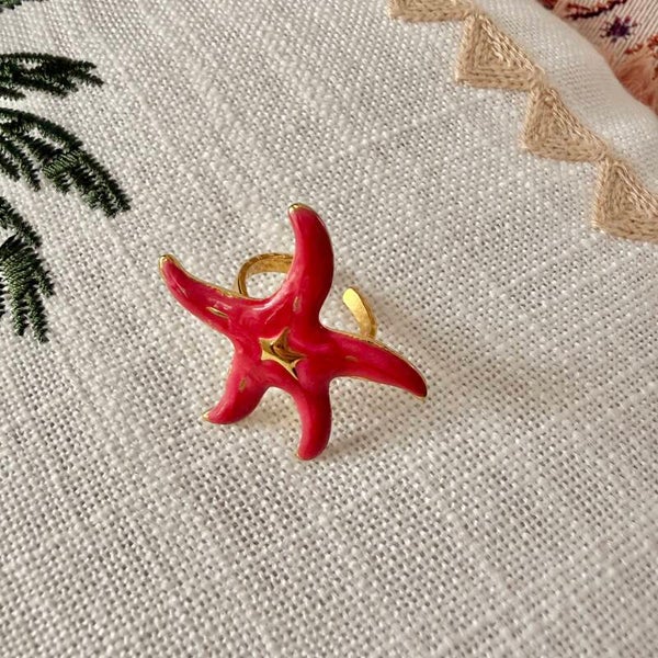 Star ring rood goud