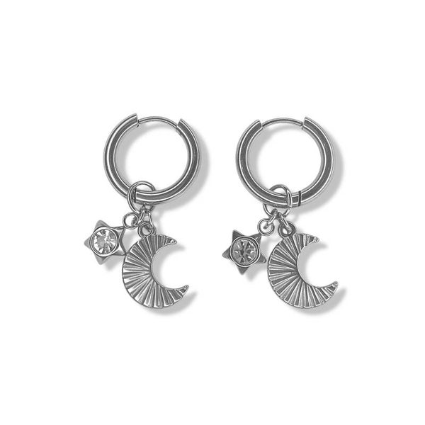 Star And Moon earrings zilver