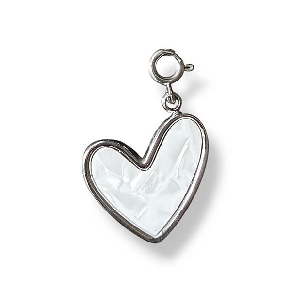 Bedel zilver hart parelmoer