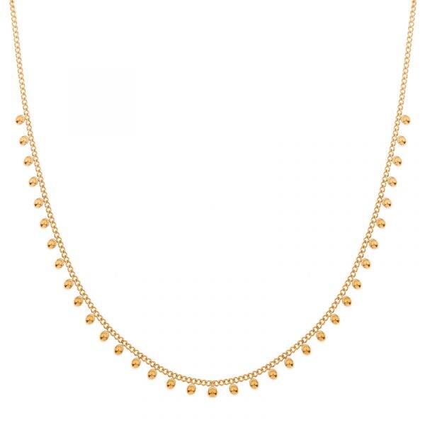 Ketting mini bedeltjes bolletjes goud of zilver