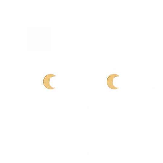 Oorbellen studs maanje in goud en zilver