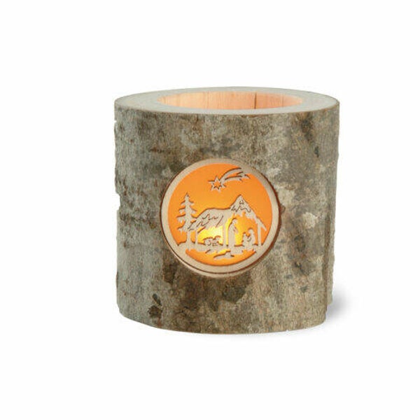 Waxinehouder met kerststal