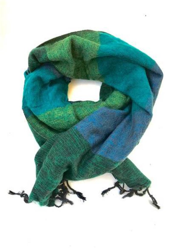 Sjaal Yakwol petrol groen