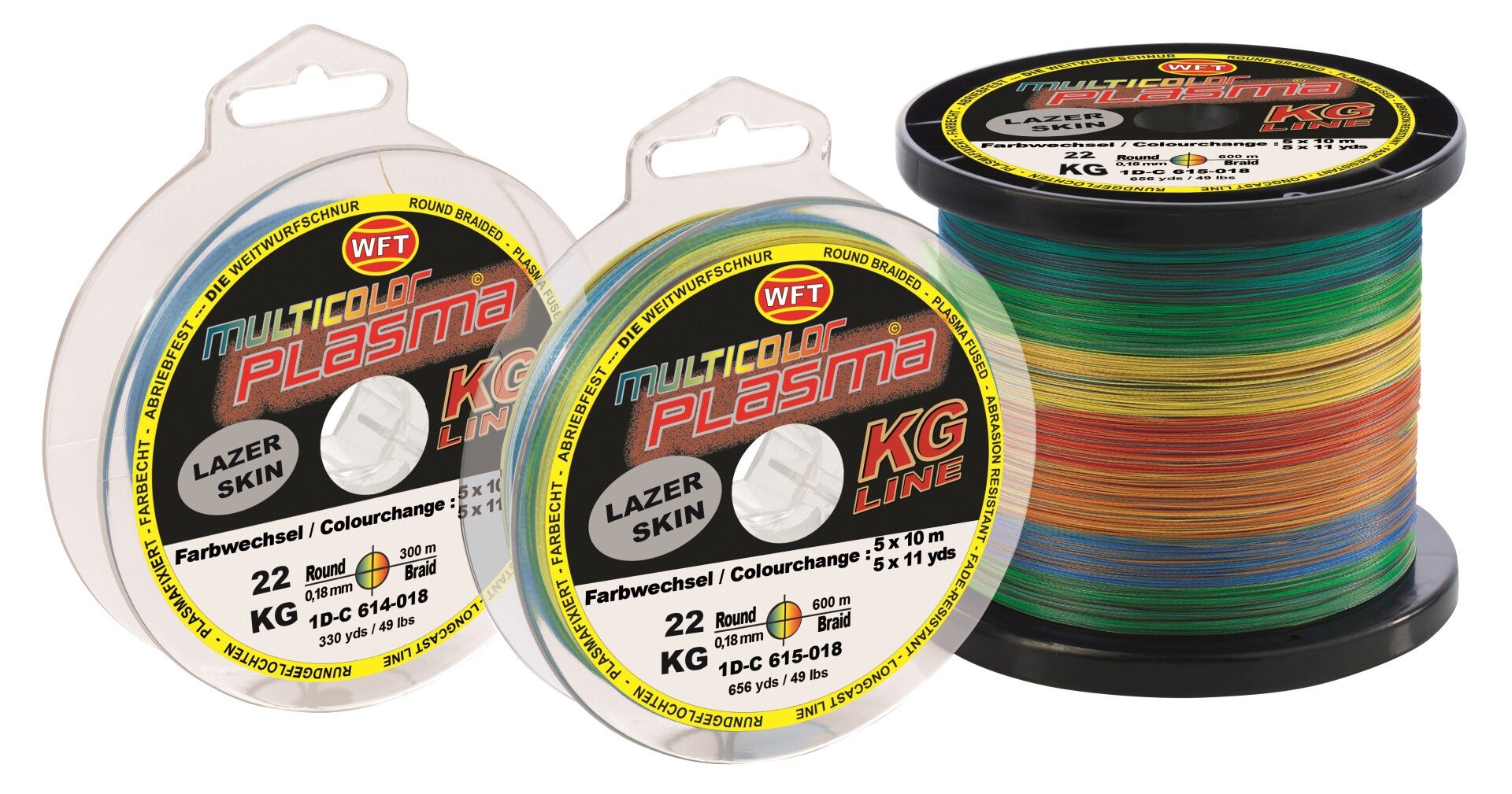 WFT Plasma gevlochten lijn VERKOOP per 10 meter 0.12 mm 14 kilo multicolor