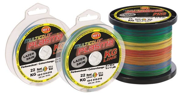 WFT Plasma gevlochten lijn VERKOOP per 10 meter 0.22 mm 27 kilo multicolor